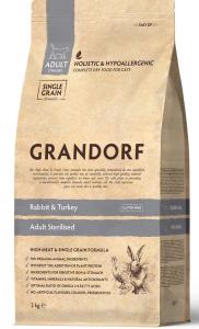 Grandorf, 2 კგ. მშრალი საკვები სტერილიზებული კატებისთვის, კურდღლით და ინდაურით