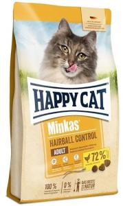 Happy Cat, Minkas, 4 კგ. მშრალი საკვები ზრდასრული კატებისთვის, ხელს უწყობს თმის მონელებას, ფრინველის ხორცით და თევზით