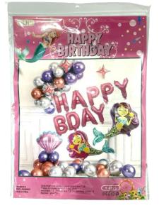 JLH, Happy Birthday, Mermaid, ბუშტების ნაკრები, 40 ცალი.