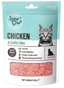 Jerky time, 80 გრ კატის სასუსნაო ვირთევზით და ქათმით