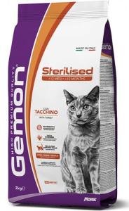 Monge Gemon,  7 კგ. მშრალი საკვები სტერილიზებული კატებისთვის, ინდაურით