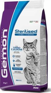 Monge Gemon,  7 კგ. მშრალი საკვები სტერილიზებული კატებისთვის, თინუსით და ორაგულით