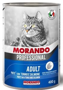 Morando, Professional, 400 გრ. სველი საკვები კატებისთვის, თინუსით და ორაგულით
