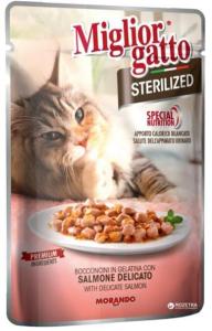 Morando, Sterilized, 85 გრ. სველი საკვები სტერილიზებული კატებისთვის, ორაგულით