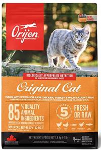 Orijen, 17 კგ. მშრალი საკვები კნუტებისა და ზრდასრული კატებისათვის, ქათმით და ინდაურით
