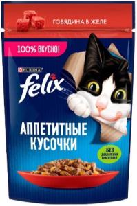 Purina Felix, 75 გრ. კატის სველი საკვები, საქონლის ხორცი