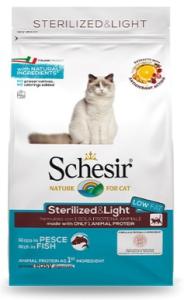 Schesir, 10 კგ. მშრალი საკვები სტერილური კატებისთვის, თევზით