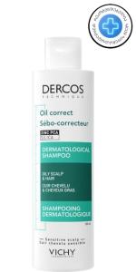 Vichy Dercos Technique Oil Control მარეგულირებელი შამპუნი ცხიმიანი თმისთვის 200 მლ