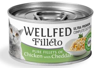 WELLFED, 70 გრ. კატის პაშტეტი ქათმის ხორცითა და ჩედარით