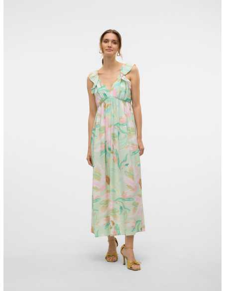 კაბა Vero Moda - VMJOSIE SL ANKLE FRILL DRESS WVN GA