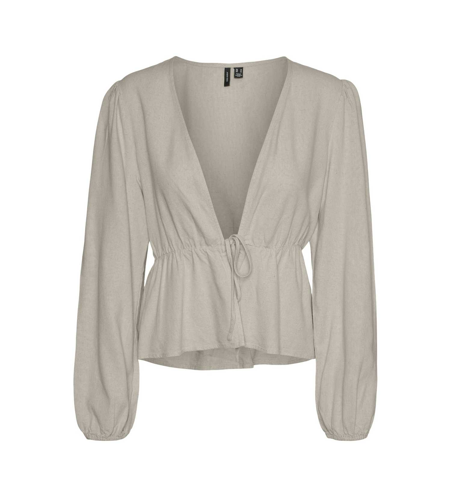 პერანგი Vero Moda - VMMYMILO L/S TIE-DETAIL TOP WVN GA