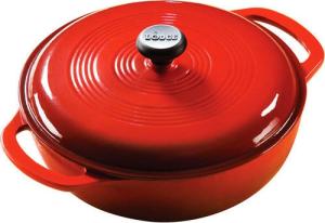 Lodge, ქვაბი თავსახურით, ემალირებული თუჯი, წითელი