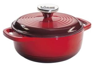 Lodge, ქვაბი თავსახურით, ემალირებული თუჯი, წითელი