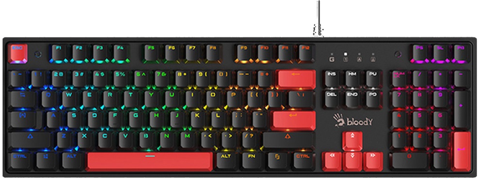 A4tech Bloody S510R RGB Mechanical Gaming Keyboard Red Switch Black
