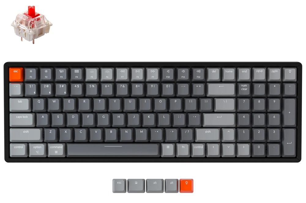 Keychron K4 100 Key Aluminum Frame Gateron RGB Red Switch Black