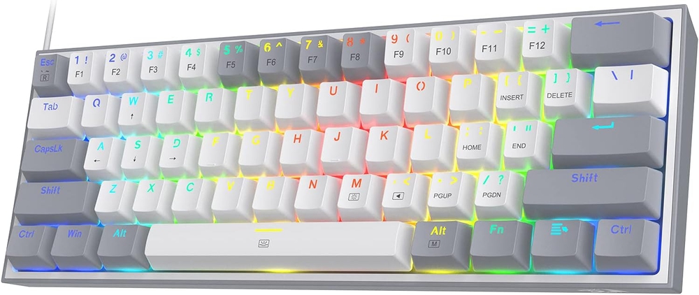 Redragon K617-R Fizz Mechanical Gaming Keyboard Rainbow Gray/White