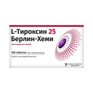 ლ-თიროქსინი - L-thyroxin 25მკგ 100 ტაბლეტი