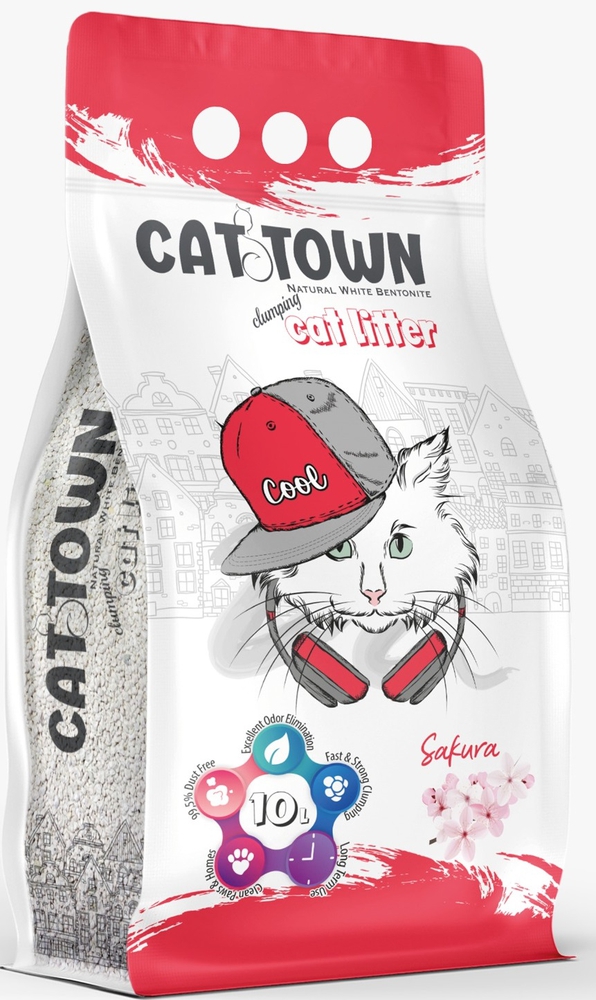 Cat Town, კატის ქვიშა საკურას არომატით, 10 ლ