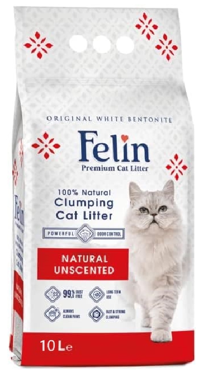 Felin, კატის ქვიშა არომატის გარეშე, 10 ლ