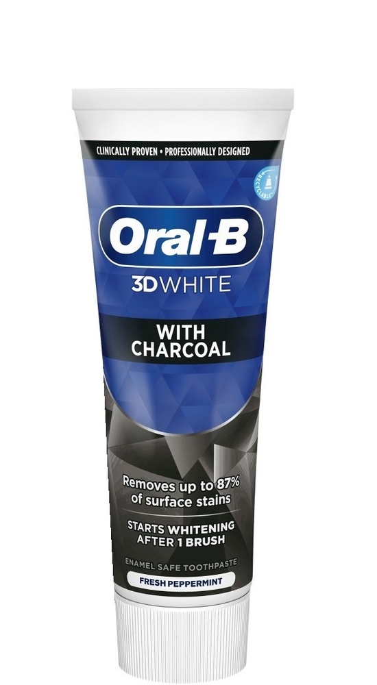 Oral-B Pro 3D White Charcoal კბილის პასტა