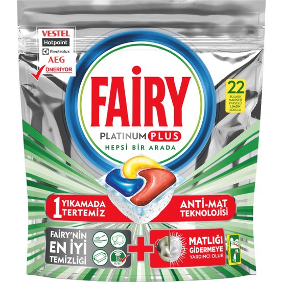 Fairy Platinum, ჭურჭლის სარეცხი მანქანის კაფსულა, 22 ც.