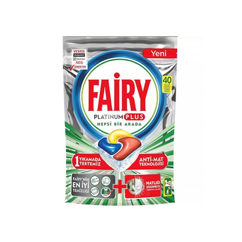 Fairy Platinum, ჭურჭლის სარეცხი მანქანის კაფსულა, 40 ც.