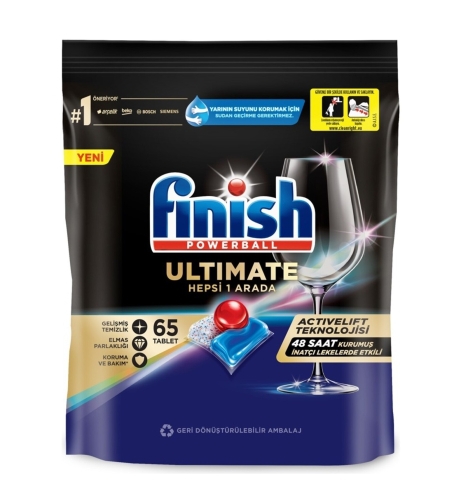 Finish Ultimate,  ჭურჭლის სარეცხი მანქანის აბი, 65 ც.