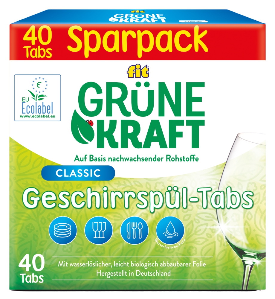 Grüne Kraft, ჭურჭლის სარეცხი მანქანის აბები, 40 ც.