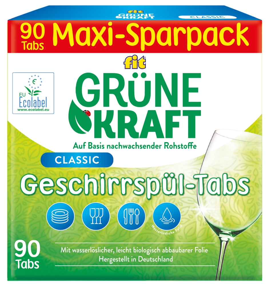 Grüne Kraft, ჭურჭლის სარეცხი მანქანის აბები, 90 ც.