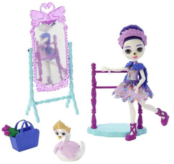 Mattel, Enchantimals თოჯინა დიდი საბალეტო სტუდიით, 15 სმ