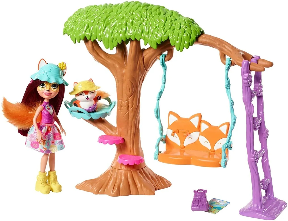 Mattel, Enchantimals თოჯინა საქანელითა და აქსესუარებით, 15 სმ