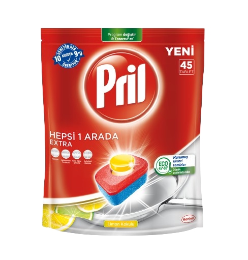 Pril, ჭურჭლის სარეცხი კაფსულები, 45 ც.