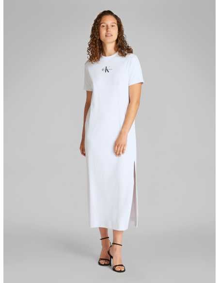 კაბა CALVIN KLEIN JEANS - MONOLOGO LONG RIB TEE DRESS