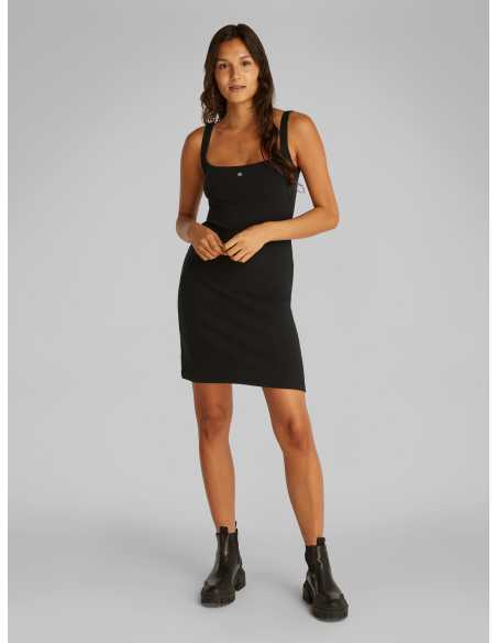 კაბა CALVIN KLEIN JEANS - SOFT RIB FIT & FLARE DRESS