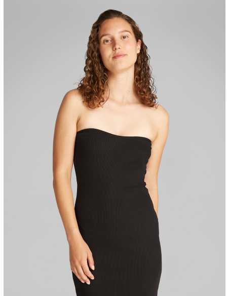კაბა CALVIN KLEIN JEANS - WOVEN LABEL RIB SLEEVELESS DRESS