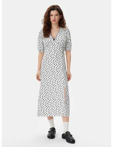 კაბა Tommy Jeans - TJW BIRD AOP SS MIDI DRESS EXT