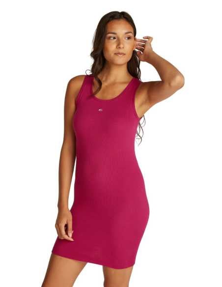 კაბა Tommy Jeans - TJW ESSENTIAL RIB BODYCON EXT