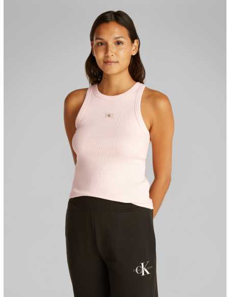 მაისურები CALVIN KLEIN JEANS - WOVEN LABEL RIB TANK TOP