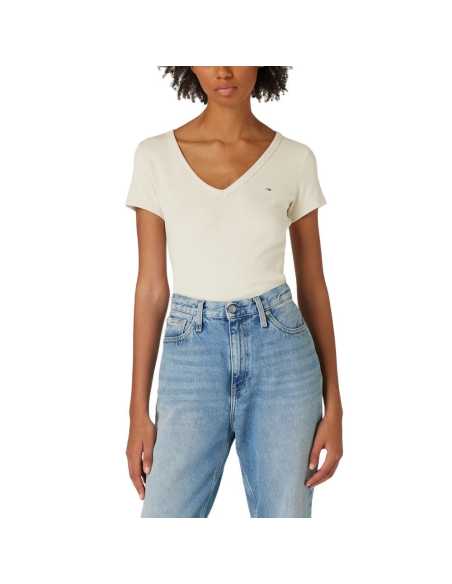 მაისურები Tommy Jeans - TJW SLIM ESSENTIAL RIB V SS