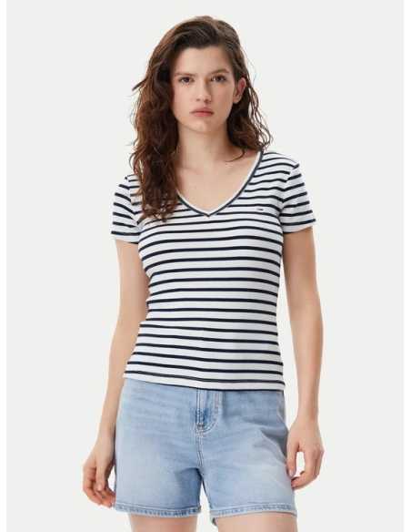 მაისურები Tommy Jeans - TJW SLIM ESSENTIAL RIB V SS