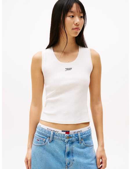 მაისურები Tommy Jeans - TJW SLIM SCRIPT RIB TANK TOP