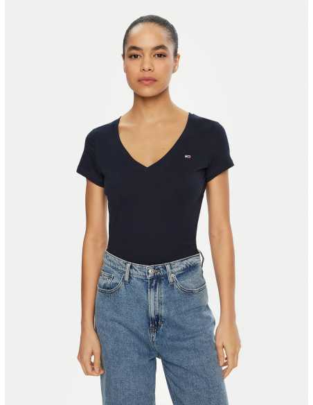 მაისურები Tommy Jeans - TJW SLIM V-NECK TEE