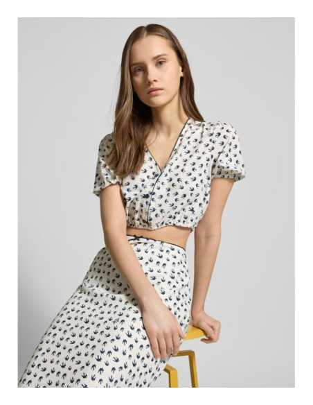 პერანგი Tommy Jeans - TJW CRP AOP SS BLOUSE