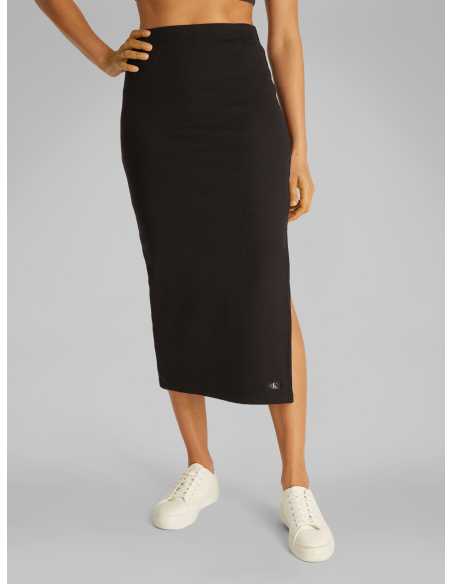 ქვედაბოლო CALVIN KLEIN JEANS - WOVEN LABEL RIB SKIRT