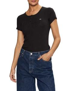 მაისურები Tommy Jeans - TJW SLIM BUTTON RIB C-NECK SS