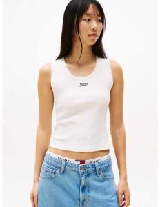 მაისურები Tommy Jeans - TJW SLIM SCRIPT RIB TANK TOP