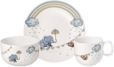 Villeroy & Boch, თეფშების და ჭიქის ნაკრები, Walk Elephant, 3 ცალი