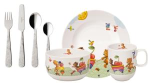 Villeroy & Boch, ჭიქის, თეფშების და დანა-ჩანგლის ნაკრები, Hungry as a Bear, 7 ცალი