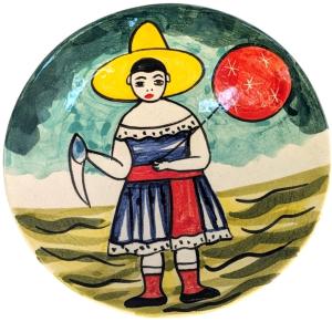 პოტერია, კერამიკის კედლის თეფში "Pirosmani", ⌀10 სმ