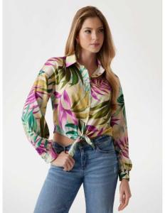 პერანგი GUESS - NEW LS BOWED JUN SHIRT